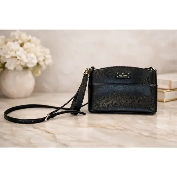 Kate Spade Millie Grove Street Crossbody Black Pebbled Leather Purse - Picture 2 of 11